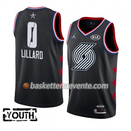 Maillot Basket Portland Trail Blazers Damian Lillard 0 2019 All-Star Jordan Brand Noir Swingman - Enfant